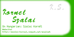kornel szalai business card