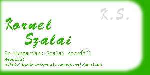 kornel szalai business card